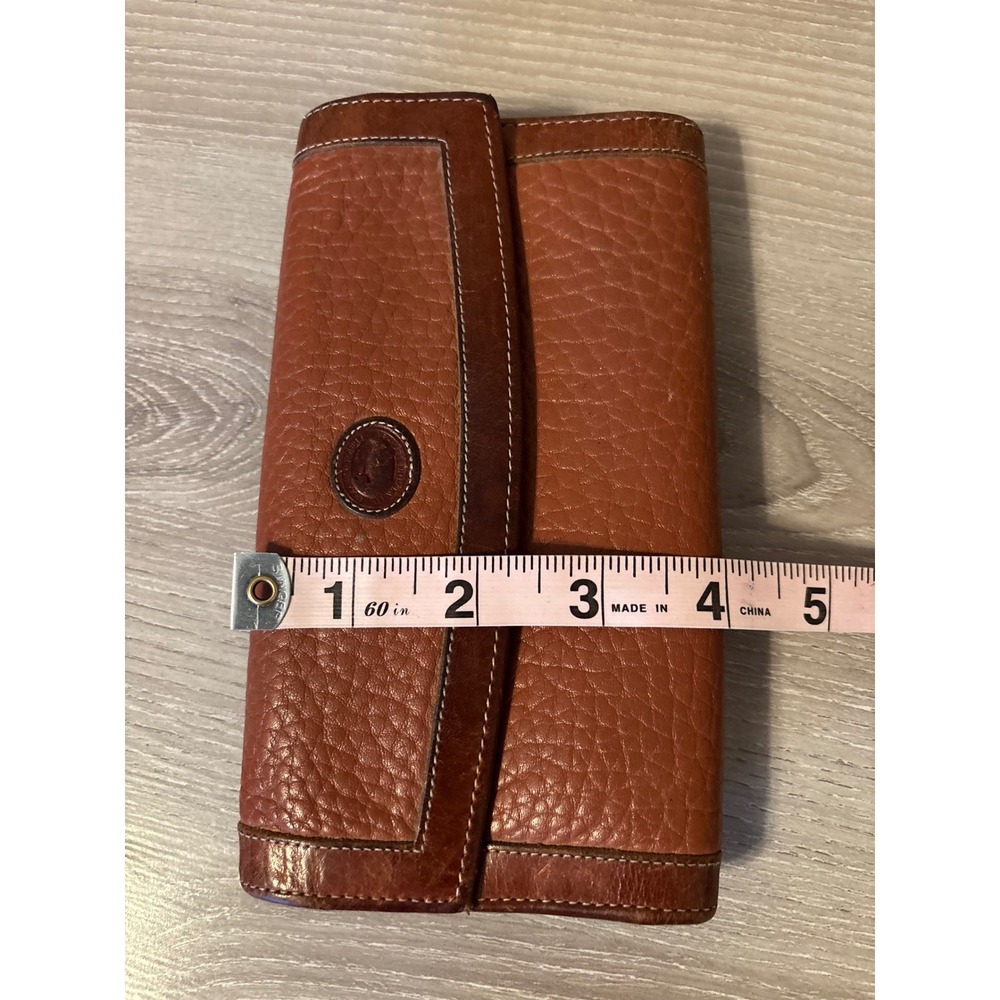 Vintage Dooney & Bourke All Weather Leather Trifold Kiss Lock Wallet Old Money - Picture 8 of 9